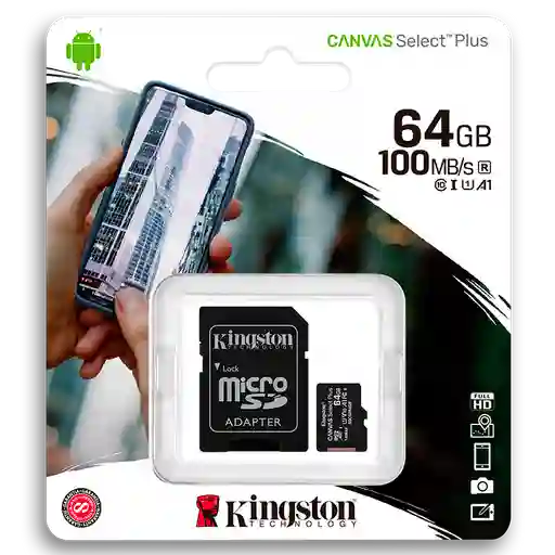 Kingston Memoria Micro Sd64Gb Canvas Select Plus A1