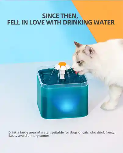 Fuente Agua Para Mascotas True Color Naranja Con Luz Led