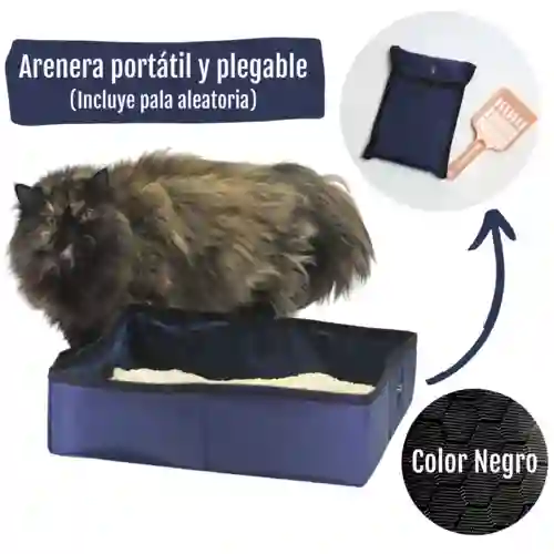 Arenera Peto Pet Plegable Y Portátil Negra (incluye Pala)