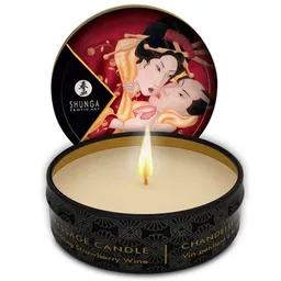 Shunga Vela Para Masaje Aroma Romance - Vino Espumoso De Fresa