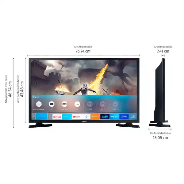 Samsung Televisor32 Hd Smart Tv Un32T4300Akxzl