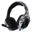 Combo Gamer Diadema K20 Camuflada Blanca + Teclado + Mouse Usb + Base Para Diadema.