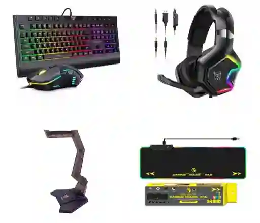 Rgb Diadema K10 Pro Onikuma + Teclado + Mouse + Pad Mouse Xl+ Base
