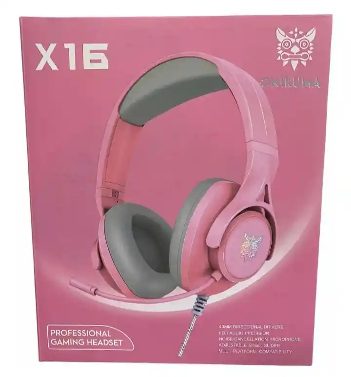 Diadema Gamer Rosa X16 + Pad Mouse Xl + Base Onikuma