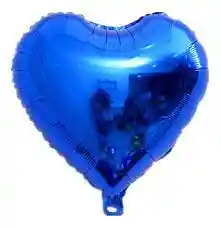 Globo Metalizado Corazón Azul 18"