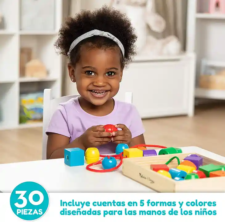 Juguete Niños Montessori Figuras Geométricas Para Enhebrar