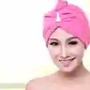 Toalla De Microfibra Turbante Para El Cabello En Rosado