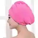 Toalla De Microfibra Turbante Para El Cabello En Rosado