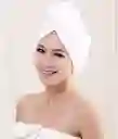 Toalla De Microfibra Turbante Para El Cabello Blanco