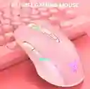 Pad Mouse Gamer Luminoso Xl + Diadema K9 Rosa + Mouse Rosa