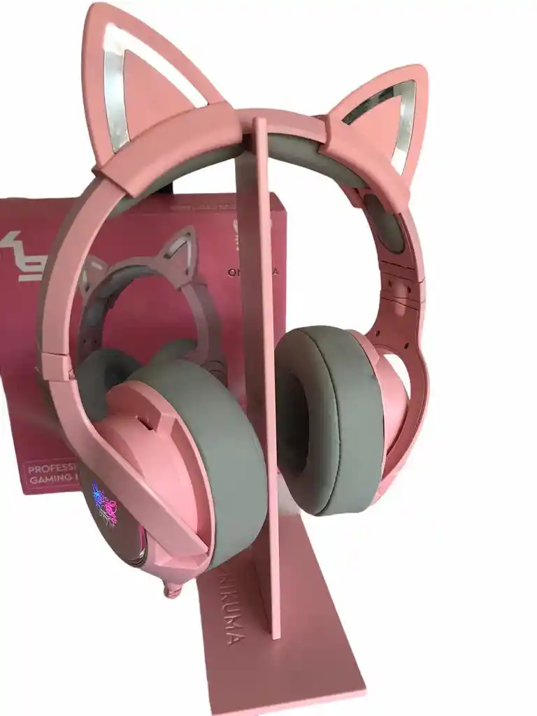 Combo Diadema K9 Rosa + Base Rosa + Mouse Gamer Onikuma