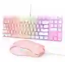 Rgb Combo Diadema K9 Rosa + Teclado Mecanico Con Mouse Usb