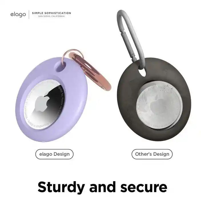 Estuche Protector Airtag Con Llavero Silicona En Lavanda