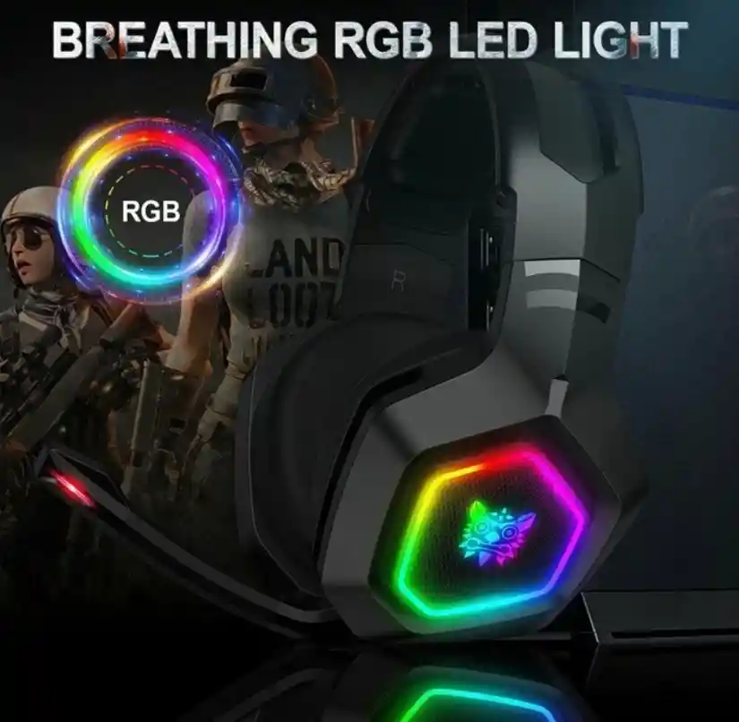 Rgb Audifonos Gamer Onikuma K10 Negro Con Luzled