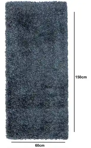 Tapete Alfombra Peluda 60*150 Cm - Pie De Cama - Azul Acero