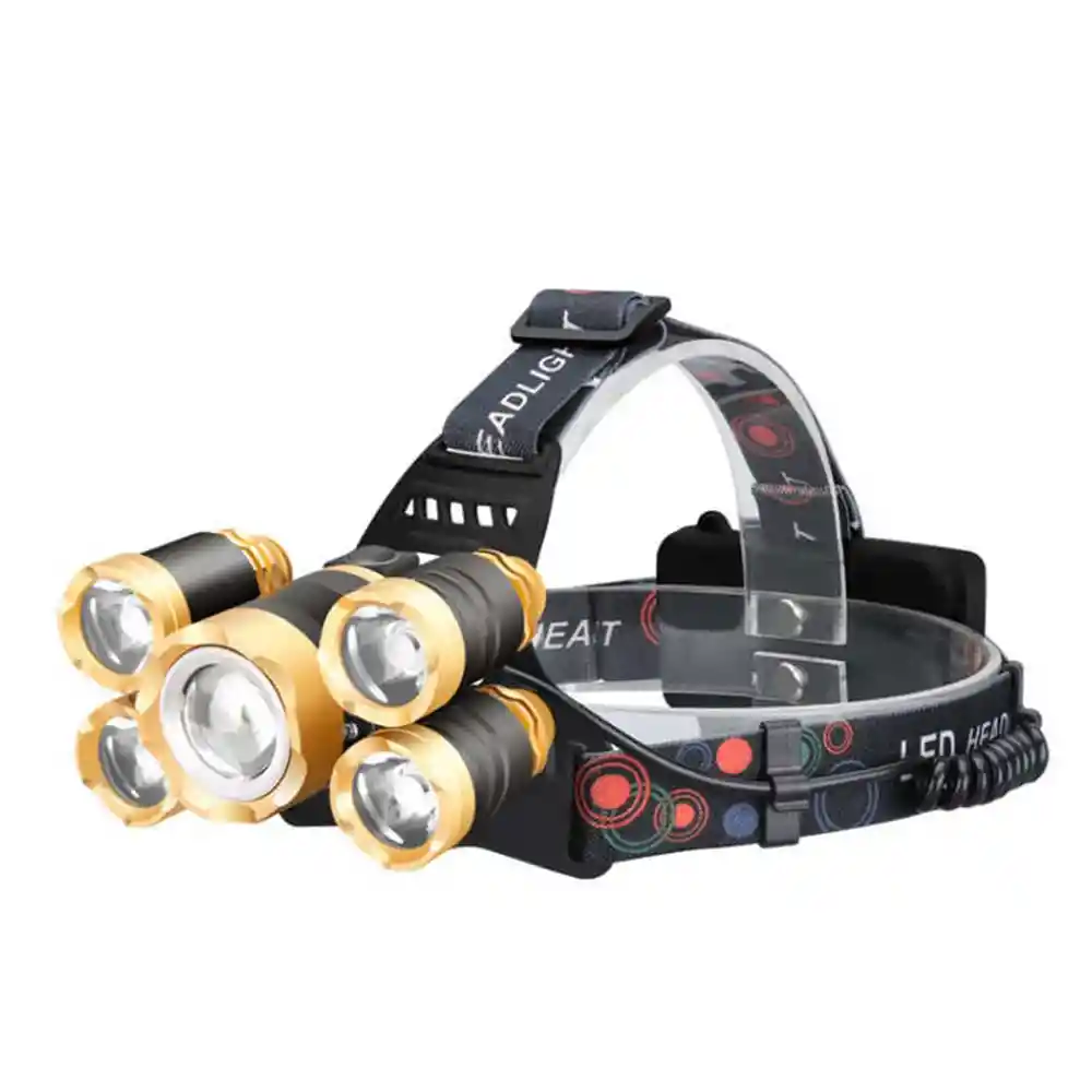 Linterna Minera 5 Led Recargable 4 Modos Manos Libres Zoom