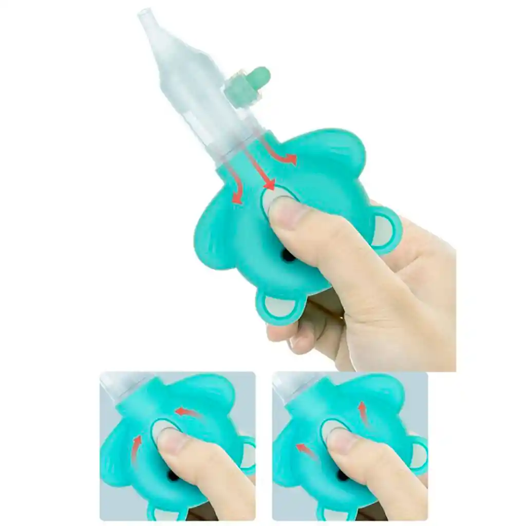 Aspirador Succionador Nasal Saca Mocos En Silicona Para Bebe Verde Menta