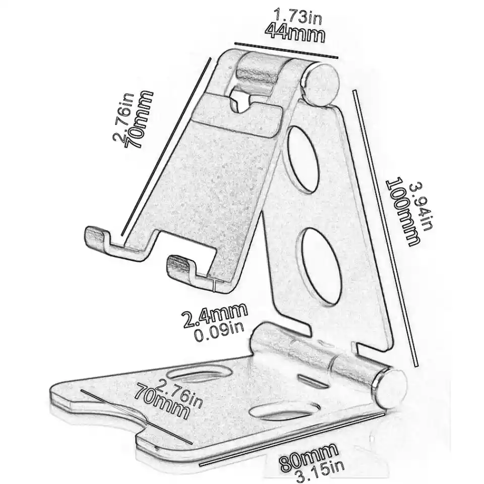 Soporte Escritorio En Aluminio De Alta Calidad Para Celulares Y Tablets. Color Plateado