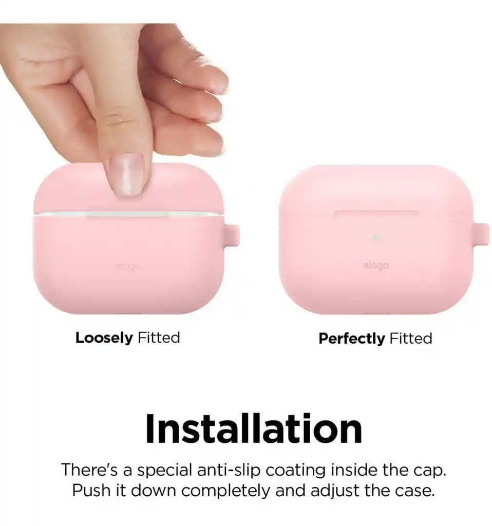 Elago Estuche De Silicona Para Airpods Pro Con Arnes Rosado