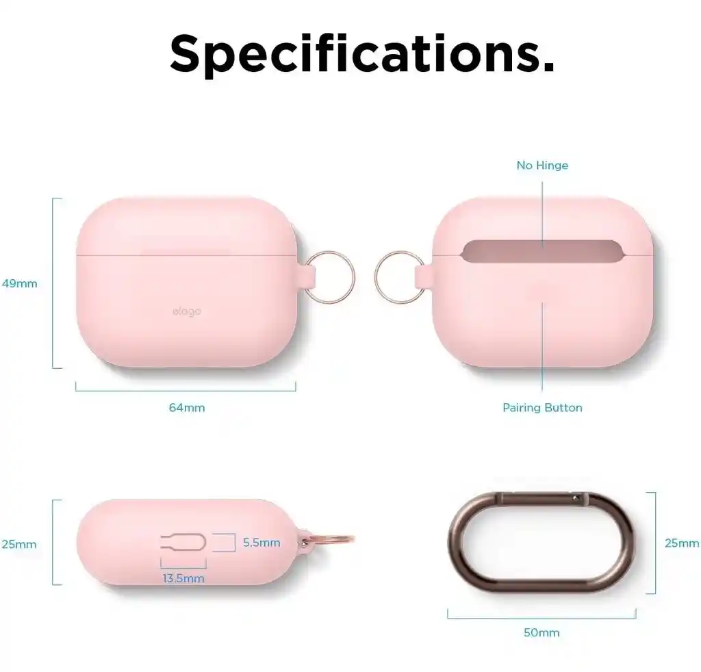 Elago Estuche De Silicona Para Airpods Pro Con Arnes Rosado