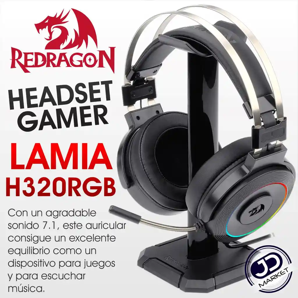 Diadema Gamer Redragon H320rgb Lamia - Mic/iluminación Rgb