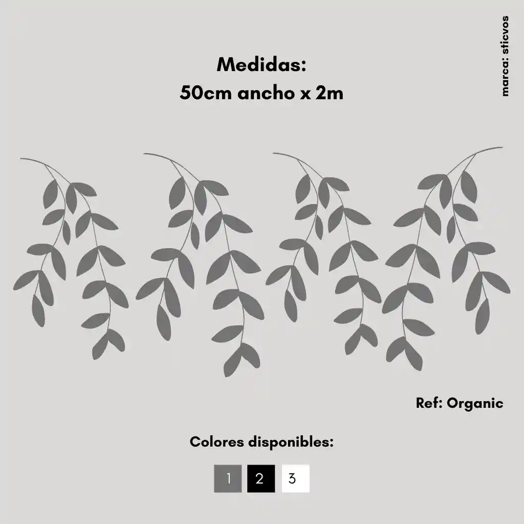 Vinilo Personalizado Patron Organic | 50cm X 2m |