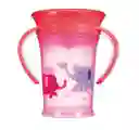 Vaso 360 Grados Antiderrame Con Asas Entrenador Bebe Infantil Niña Rosado Ref. 45237