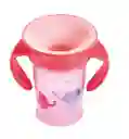 Vaso 360 Grados Antiderrame Con Asas Entrenador Bebe Infantil Niña Rosado Ref. 45237