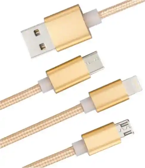 iPhone Cable Usb 3 En 1 Llavero/ Tipo-C / Micro Usb