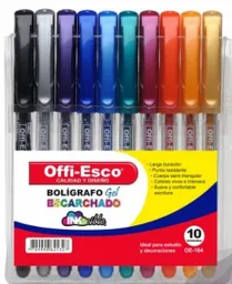 Esferos Escarchados Gel X 10 Oe 164