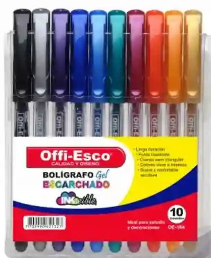 Esferos Escarchados Gel X 10 Oe 164