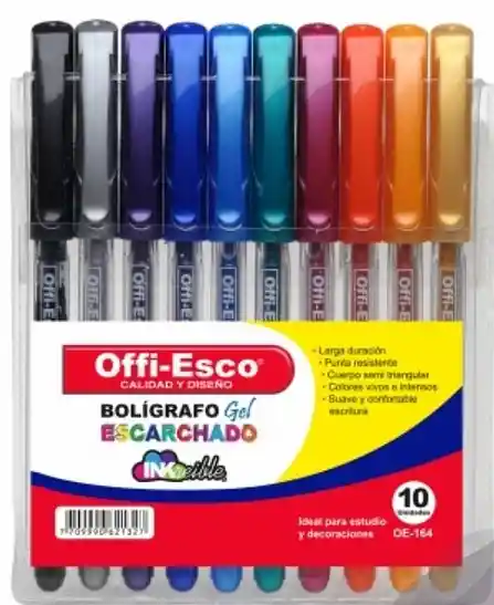 Esferos Escarchados Gel X 10 Oe 164