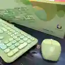 Combo Inalámbrico Teclado Y Mouse Mofii 666 Verde + Pad Mouse Xl