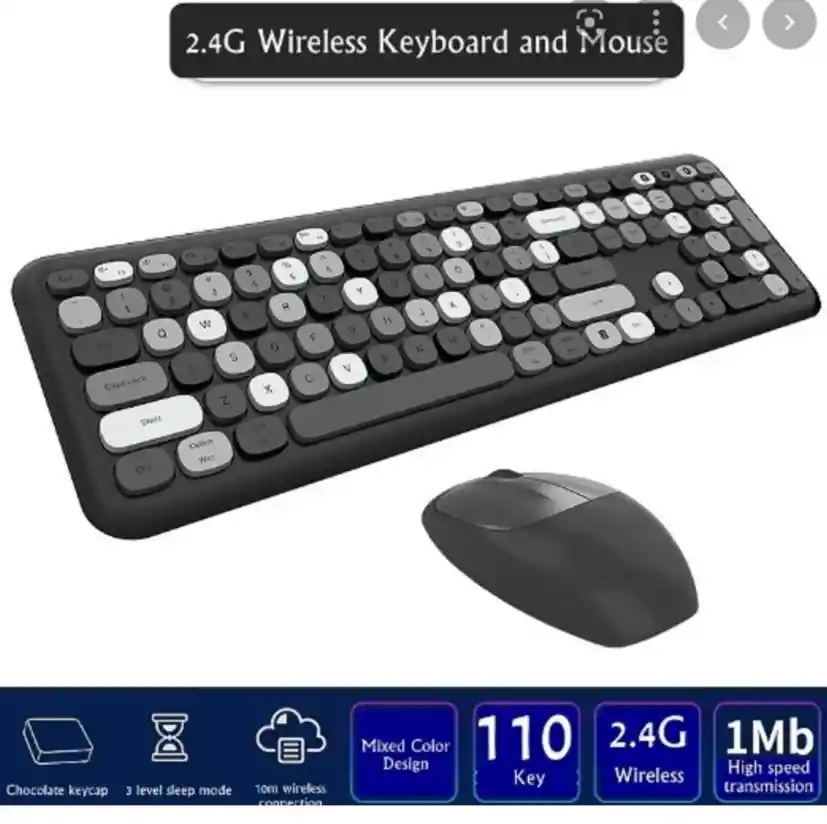 Combo Inalámbrico Teclado Y Mouse Mofii 666 Negro/gris+ Pad Mouse Xl