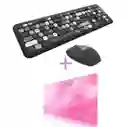 Combo Inalámbrico Teclado Y Mouse Mofii 666 Negro/gris+ Pad Mouse Xl