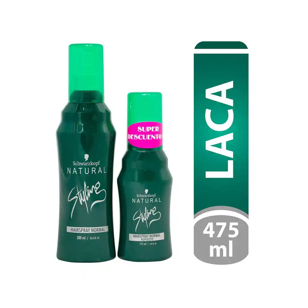 Styling Laca Natural Normal 300Ml + Repuesto Normal 175Ml