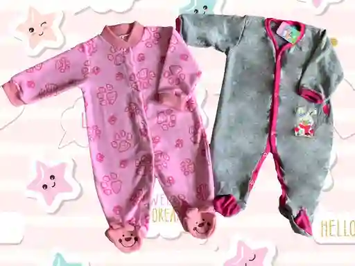 Pijamas Talla 3 Meses Para Bebe Niña (x2 Unidades)