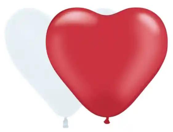 Amor Bomba Globo Biodegradable De Latex Corazon Rojo Y Blanco R12