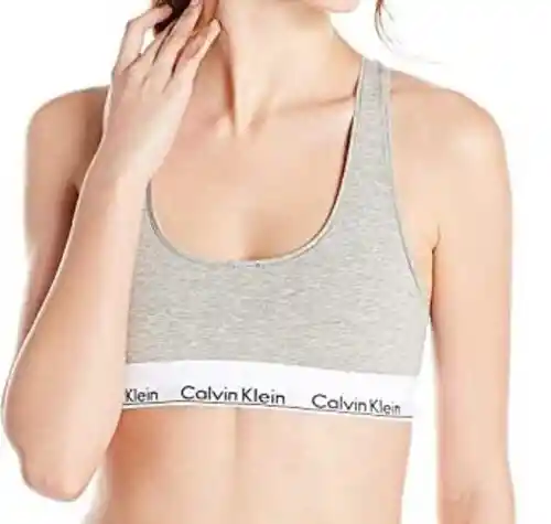 Talla S - Pack 2 Bra Niña Calvin Klein Negro Gris Cropped Modern Cotton Black - Grey | Original