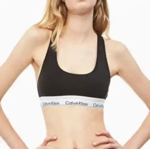 Talla S - Pack 2 Bra Niña Calvin Klein Negro Gris Cropped Modern Cotton Black - Grey | Original