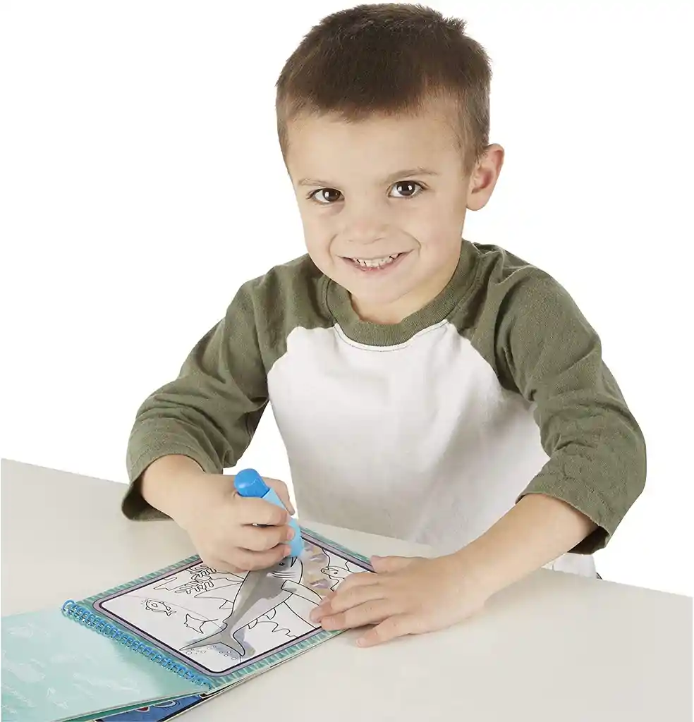 Libro Para Niños Pintar Con Agua Reutilizable Animales Acuaticos