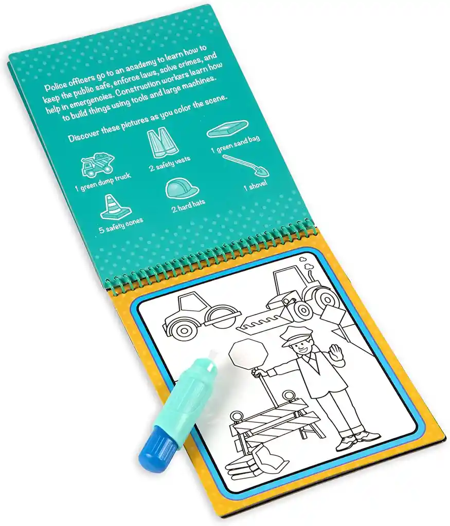 Libro Para Pintar Con Agua Niños Reutilizable Profesiones