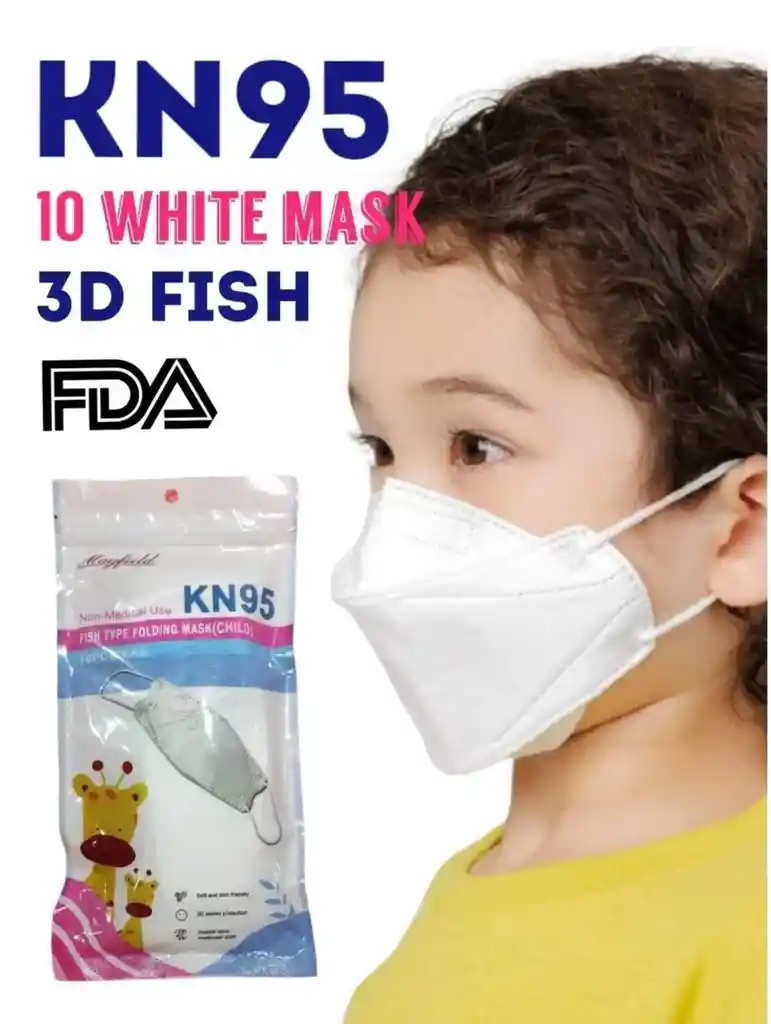 30 Kn95 Tapabocas Kids Blanco Mascarillas Niños Niñas