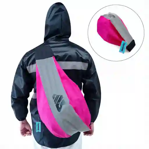 Tula Porta Casco Forro Reflectivo Semi Impermeable Fucsia