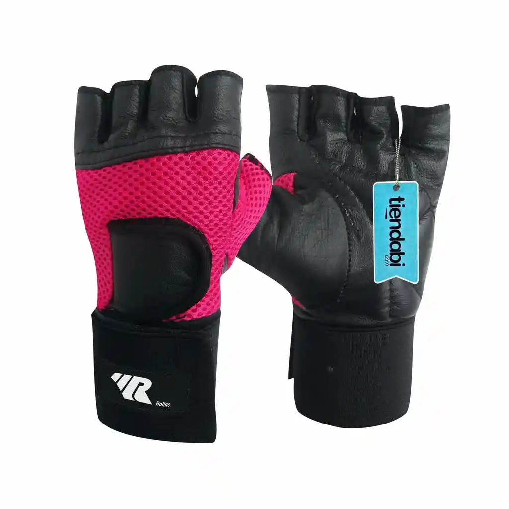 Guantes Para Pesas Gimnasio Gym Deporte Con Muñequera Fucsia