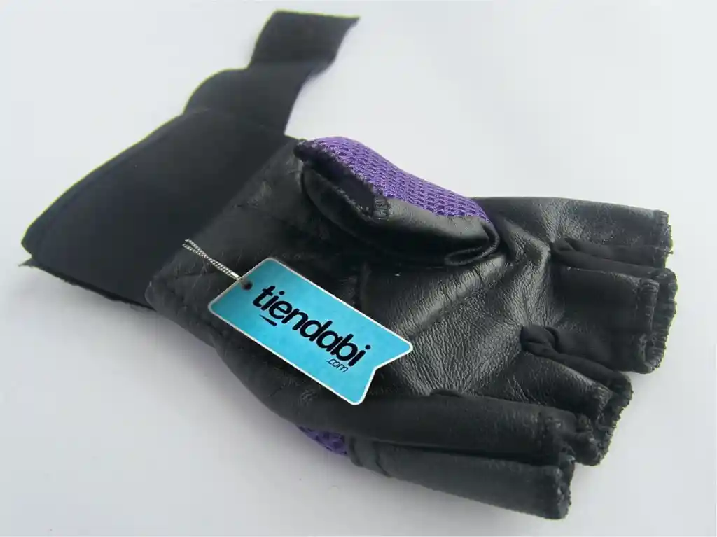 Guantes Para Pesas Gimnasio Gym Deporte Con Muñequera Morado