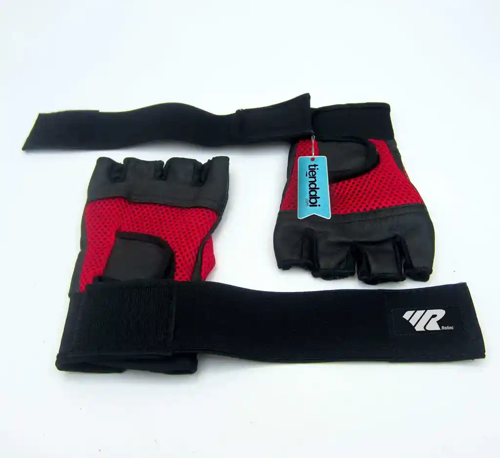 Guantes Para Pesas Gimnasio Gym Deporte Con Muñequera Rojo