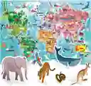 Rompecabezas Niños Gigante Al Rededor Del Mundo Animales 3d