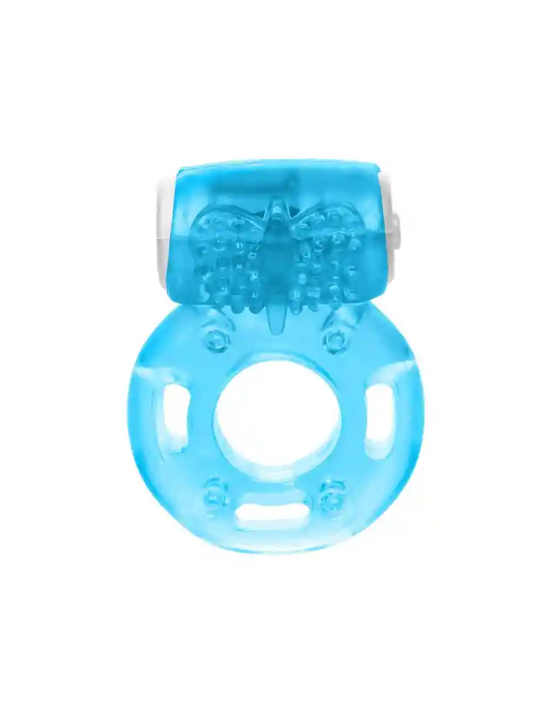 Anillo Vibrador Intenso Silicona Azul.