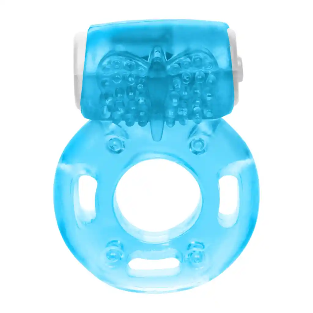 Anillo Vibrador Intenso Silicona Azul.